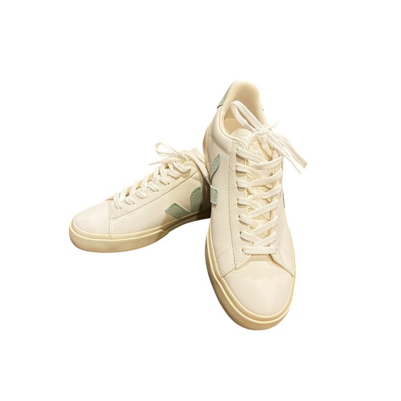 Veja Campo Sneaker in Extra White/Matcha & Natural Suede Men's 9 Women's 11
